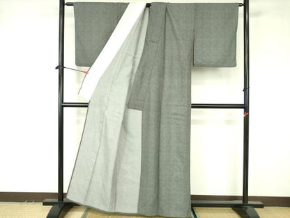 平和屋着物▽江戸小紋　単衣　鮫小紋柄　洗える着物　DABF3535op