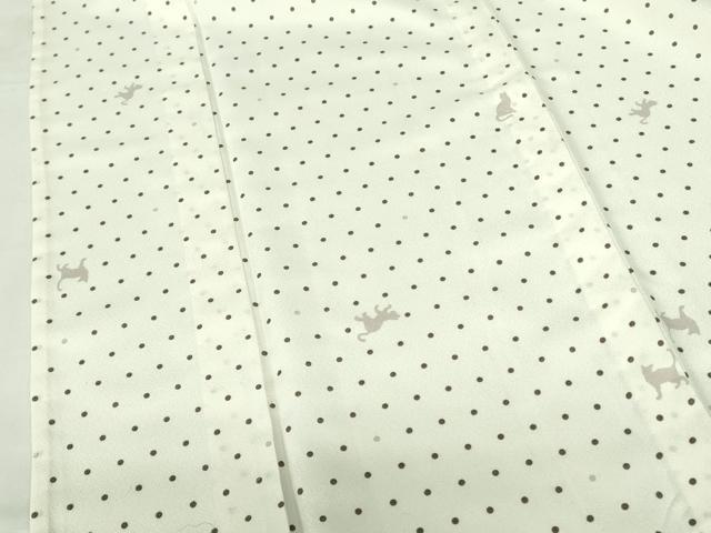 平和屋着物▽小紋　単衣　猫　ネコ　洗える着物　DABF3536op