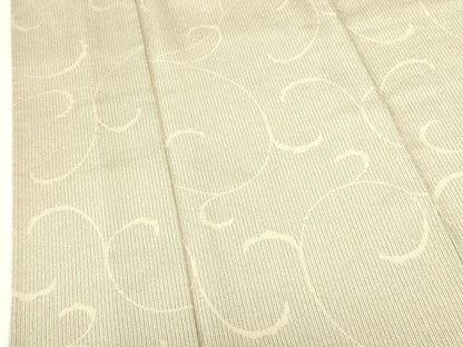 平和屋着物▽本塩沢　単衣　唐草文　正絹　逸品　DABF3539op