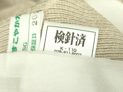 平和屋着物▽本塩沢　単衣　唐草文　正絹　逸品　DABF3539op