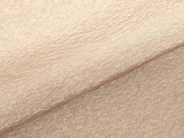 平和屋着物▽上質な色無地　単衣　白茶色　反端付き　正絹　逸品　DABF3546op