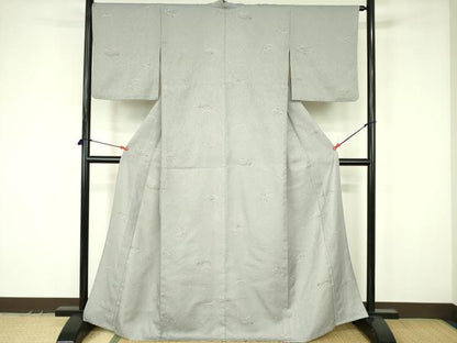 平和屋着物▽小紋　単衣　箔散らし　芝文　金彩　洗える着物　DABF3547op