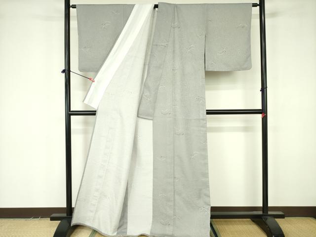 平和屋着物▽小紋　単衣　箔散らし　芝文　金彩　洗える着物　DABF3547op