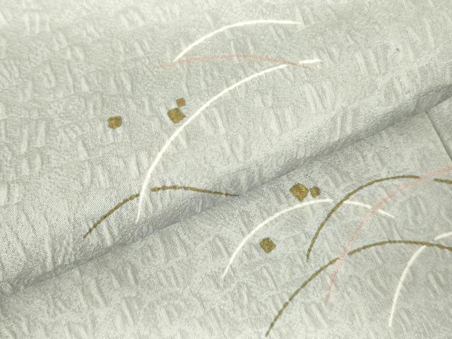 平和屋着物▽小紋　単衣　箔散らし　芝文　金彩　洗える着物　DABF3547op