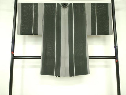 平和屋着物▽長羽織　スリーシーズン　春夏秋　塵除け　間道　正絹　逸品　DABF3556op