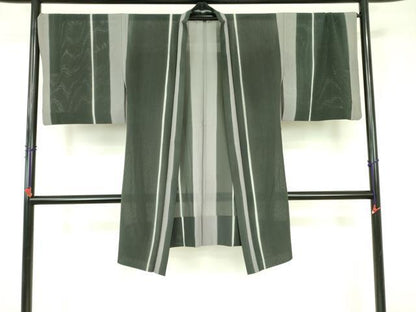 平和屋着物▽長羽織　スリーシーズン　春夏秋　塵除け　間道　正絹　逸品　DABF3556op