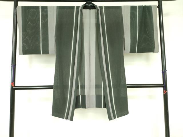 平和屋着物▽長羽織　スリーシーズン　春夏秋　塵除け　間道　正絹　逸品　DABF3556op