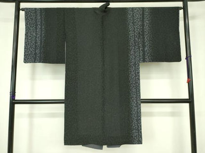 平和屋着物▽道中着　スリーシーズン　春夏秋　塵除け　草木文　ロング丈　正絹　逸品　DABF3559op