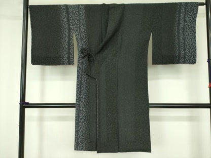 平和屋着物▽道中着　スリーシーズン　春夏秋　塵除け　草木文　ロング丈　正絹　逸品　DABF3559op