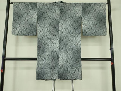 平和屋着物▽道中着　スリーシーズン　春夏秋　塵除け　花唐草文　ロング丈　正絹　逸品　DABF3560op