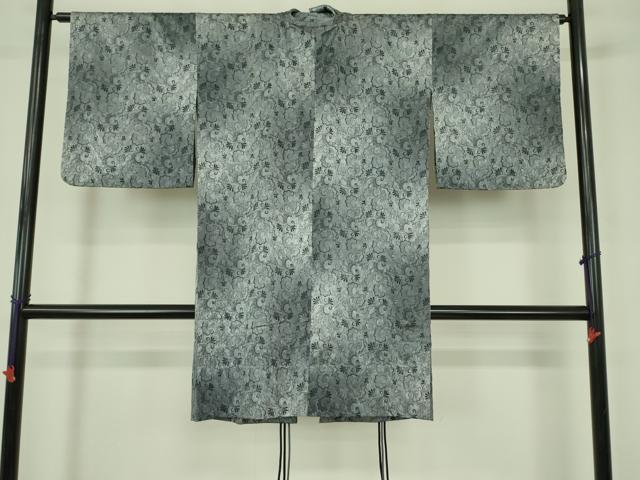 平和屋着物▽道中着　スリーシーズン　春夏秋　塵除け　花唐草文　ロング丈　正絹　逸品　DABF3560op