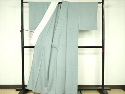 平和屋着物▽上質な色無地　単衣　花唐草地紋　豆がら茶色　正絹　逸品　未使用　DABF3562op
