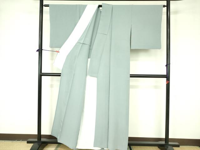 平和屋着物▽上質な色無地　単衣　秘色色　正絹　逸品　DABF3565op