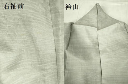 平和屋着物▽上質な紬　単衣　霞文　正絹　逸品　DABF3573op