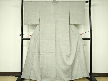 平和屋着物▽上質な紬　単衣　霞文　正絹　逸品　DABF3573op
