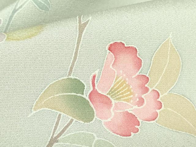 平和屋着物▽訪問着　単衣　草花　暈し染め　ロング丈　正絹　逸品　DABF3575op