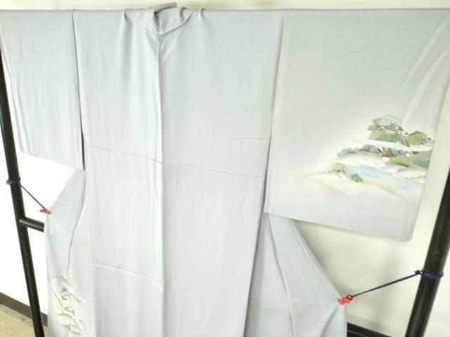 平和屋着物▽訪問着　単衣　作家物　草花　暈し染め　正絹　逸品　DABF3576op