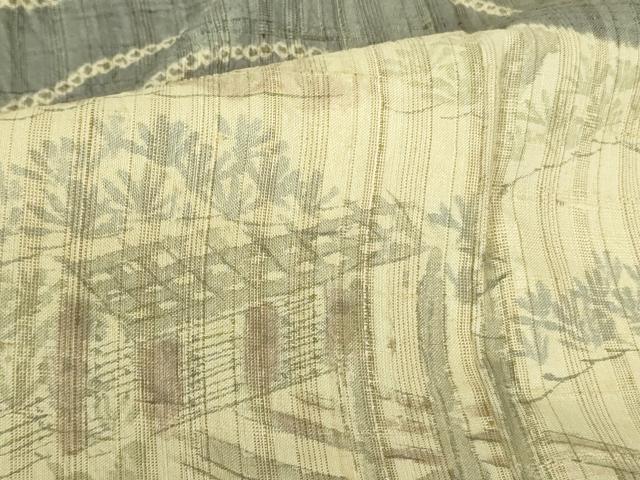 平和屋着物▽染織の名門　しょうざん  生紬　訪問着　単衣　絞り　手描き　風景花文　正絹　逸品　DABF3578op