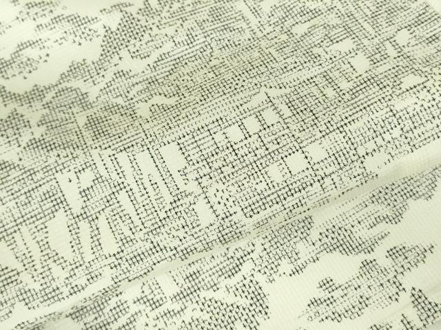 平和屋着物▽小紋　単衣　風景文　洗える着物　DABF3579op