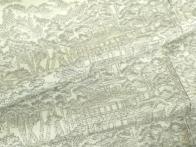 平和屋着物▽小紋　単衣　風景文　洗える着物　DABF3579op