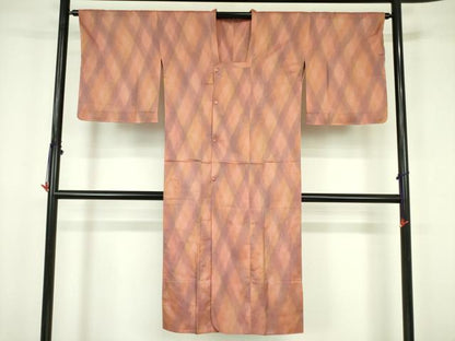 平和屋着物▽道行コート　スリーシーズン　春夏秋　塵除け　霞文　暈し染め　ロング丈　正絹　逸品　DABF3587op