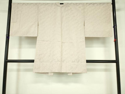 平和屋着物▽長羽織　スリーシーズン　春夏秋　塵除け　枝花文　灰桜色　正絹　逸品　未使用　DABF3588op