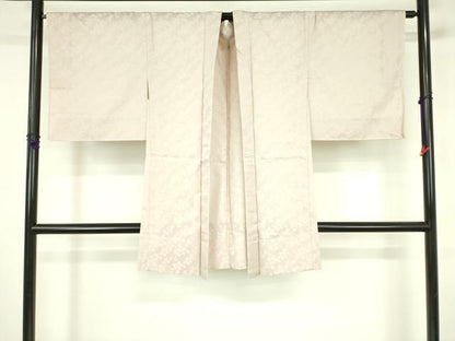 平和屋着物▽長羽織　スリーシーズン　春夏秋　塵除け　枝花文　灰桜色　正絹　逸品　未使用　DABF3588op