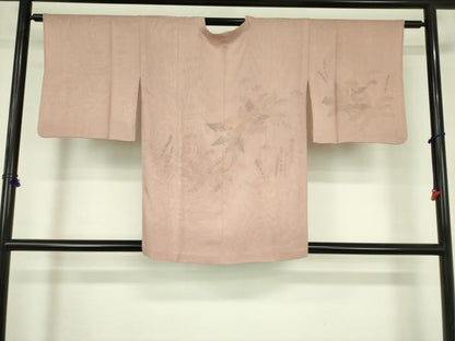 平和屋着物▽道中着　スリーシーズン　春夏秋　塵除け　草花文　正絹　逸品　DABF3590op