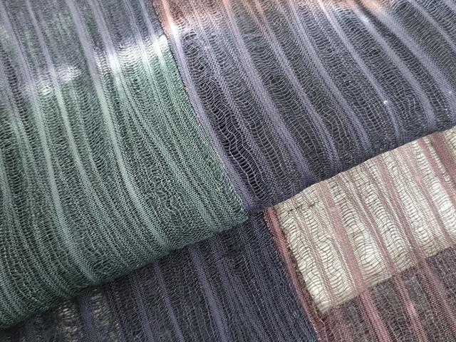 平和屋着物▽道行コート　スリーシーズン　春夏秋　塵除け　格子　ロング丈　正絹　逸品　DABF3595op
