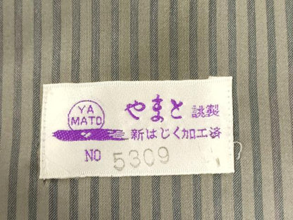 平和屋着物▽道行コート　スリーシーズン　春夏秋　塵除け　縞　暈し染め　やまと誂製　ロング丈　正絹　逸品　未使用　DABF3615op