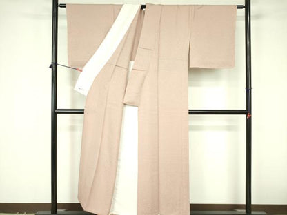 平和屋着物▽上質な色無地　単衣　霞地紋　虹色　やまと誂製　正絹　逸品　未使用　DABF3618op