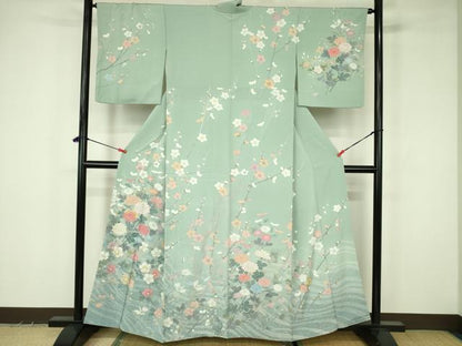 平和屋着物●訪問着　花鳥文　暈し染め　正絹　逸品　DABF3622op