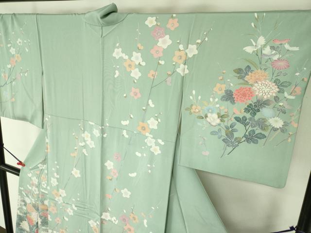 平和屋着物●訪問着　花鳥文　暈し染め　正絹　逸品　DABF3622op
