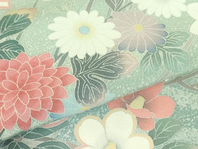 平和屋着物●訪問着　花鳥文　暈し染め　正絹　逸品　DABF3622op