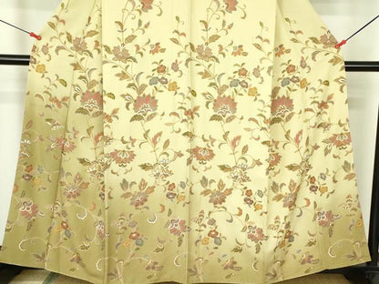 平和屋着物●訪問着　更紗花文　暈し染め　金彩　正絹　逸品　DABF3624op