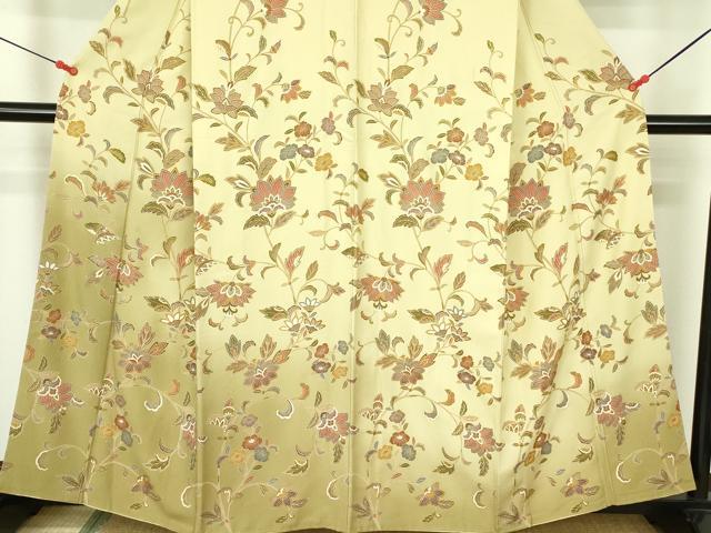 平和屋着物●訪問着　更紗花文　暈し染め　金彩　正絹　逸品　DABF3624op