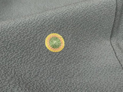 平和屋着物●上質な小紋　刺繍　花丸文　正絹　逸品　DABF3625op