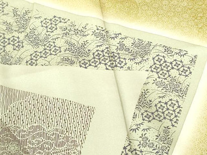 平和屋着物●江戸小紋　訪問着　吉祥花文　暈し染め　正絹　逸品　DABF3627op