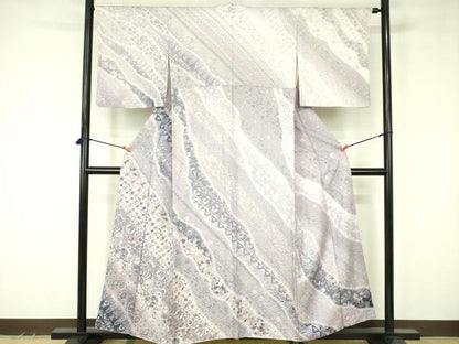 平和屋着物●訪問着　更紗花文　暈し染め　正絹　逸品　DABF3628op