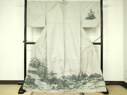 平和屋着物●本場大島紬　訪問着　作家物　会津菊光堂　ロング丈　正絹　逸品　DABF3629op
