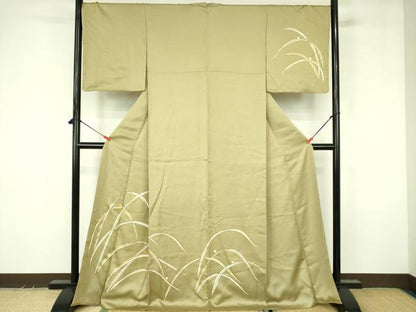 平和屋着物●訪問着　駒刺繍　芝文　金彩　正絹　逸品　DABF3630op