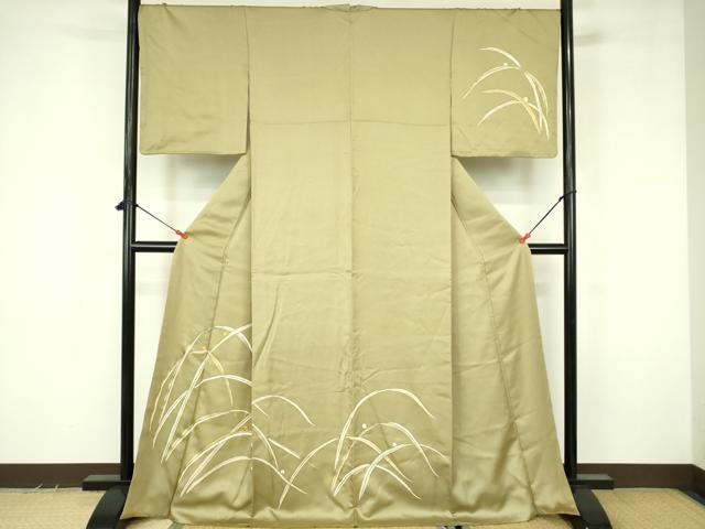 平和屋着物●訪問着　駒刺繍　芝文　金彩　正絹　逸品　DABF3630op