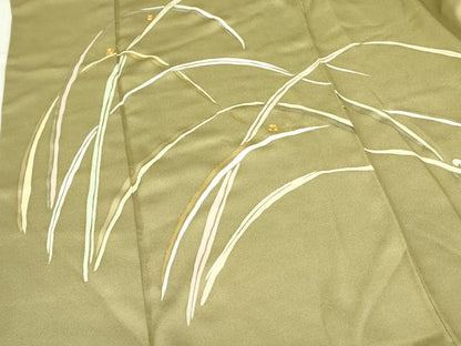 平和屋着物●訪問着　駒刺繍　芝文　金彩　正絹　逸品　DABF3630op
