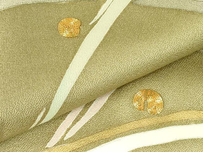 平和屋着物●訪問着　駒刺繍　芝文　金彩　正絹　逸品　DABF3630op
