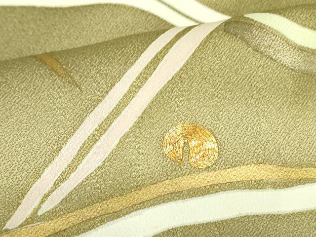 平和屋着物●訪問着　駒刺繍　芝文　金彩　正絹　逸品　DABF3630op