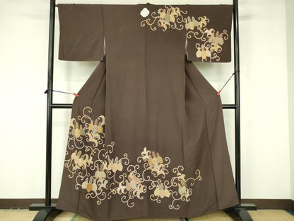 平和屋着物●訪問着　桐唐草文　正絹　逸品　DABF3632op