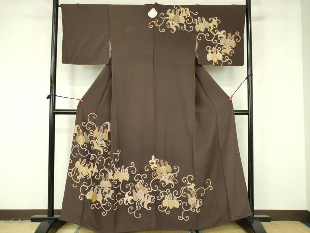 平和屋着物●訪問着　桐唐草文　正絹　逸品　DABF3632op