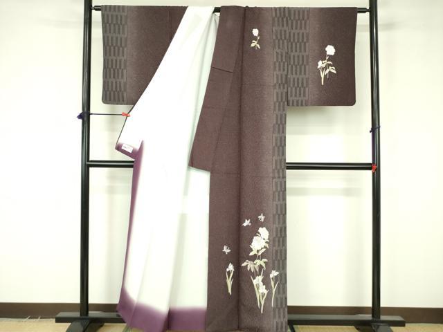 平和屋着物●染色の魔術師　染乃座・大久保玄才　そめのざ玄才　訪問着　総刺繍　舞蝶花文　やまと誂製　正絹　逸品　DABF3636op
