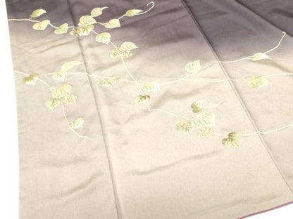 平和屋着物●中国三大刺繍　相良刺繍　総刺繍　訪問着　南天蔦の葉文　暈し染め　金糸　正絹　逸品　DABF3639op