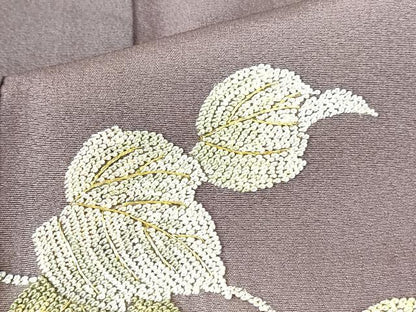 平和屋着物●中国三大刺繍　相良刺繍　総刺繍　訪問着　南天蔦の葉文　暈し染め　金糸　正絹　逸品　DABF3639op